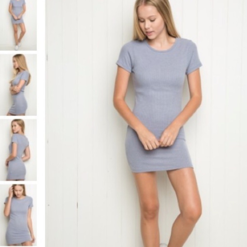 PURPLE LILAC RIBBED BRANDY MELVILLE / JOHN GALT T-SHIRT JENELLE DRESS ONE SIZE